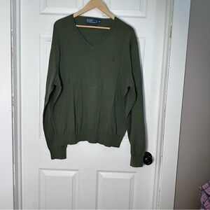 Ralph Lauren Men's‎ Olive V-Neck Sweater